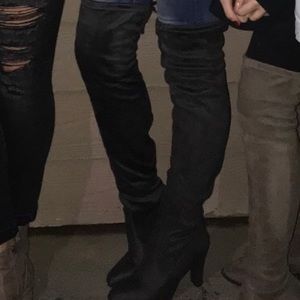 Over the knee heeled boots